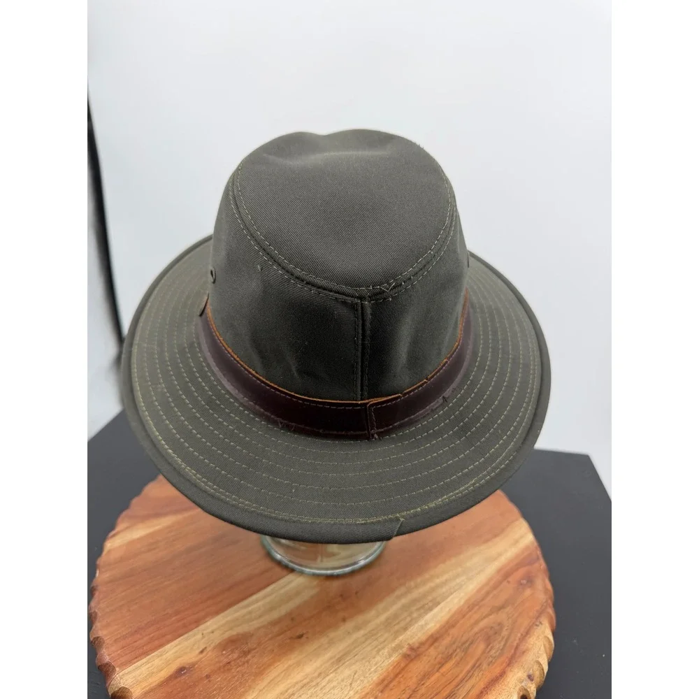 Goorin Bros 700-5921 Fedora Hat Mens Large Olive Green Leather Band USA Made